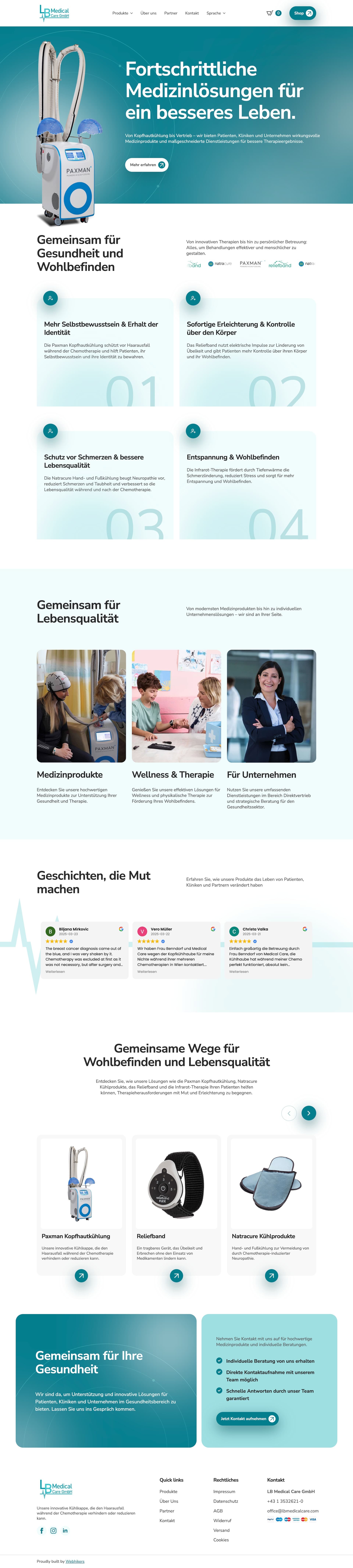 Screenshot der Website LB Medical Care (lbmedicalcare.com)