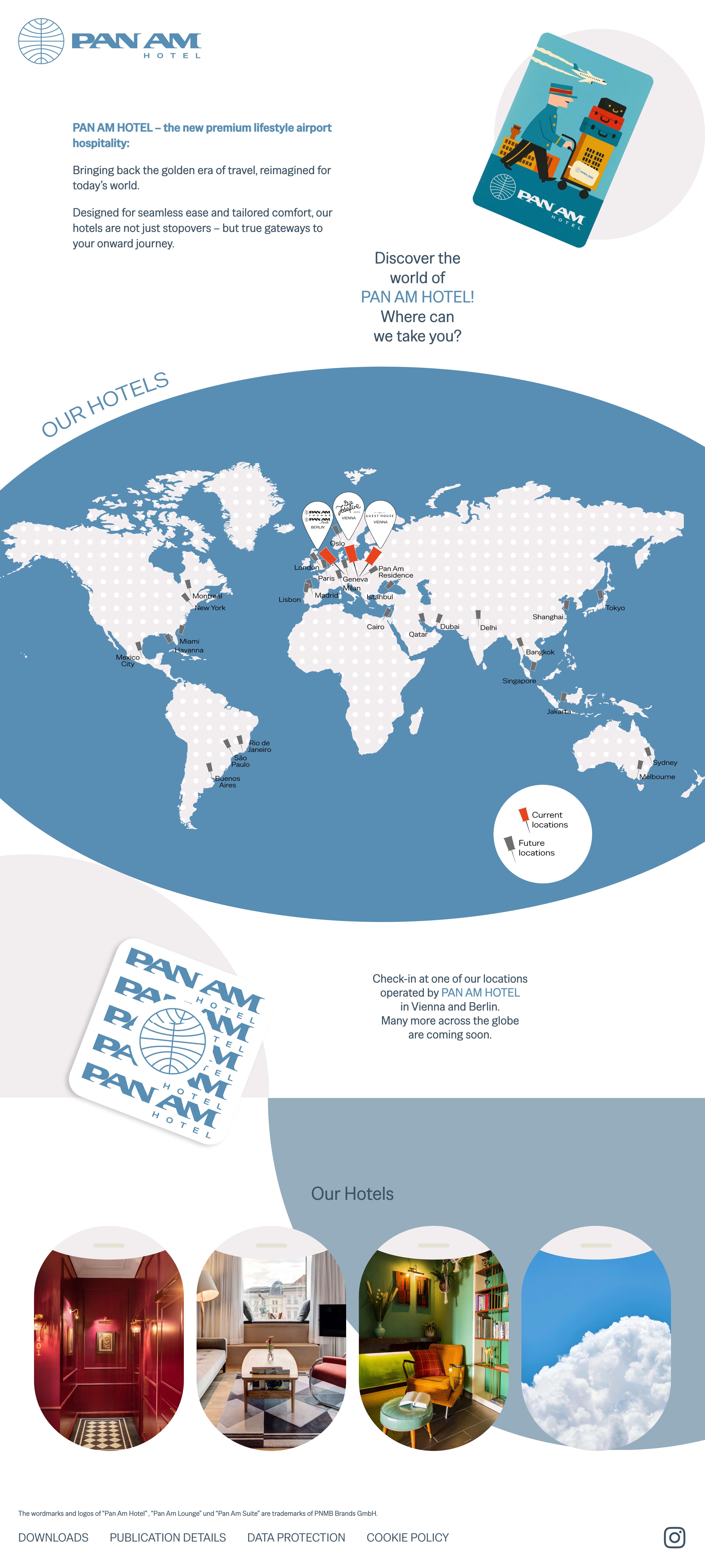 Screenshot der Website von Pan Am Hotel
